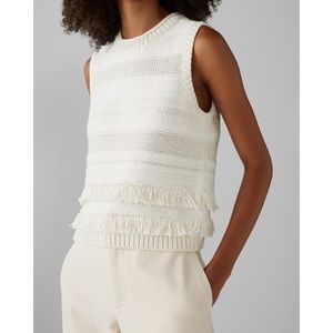 Club Monaco Fringe Tank - M - White - Dry Cleaned!